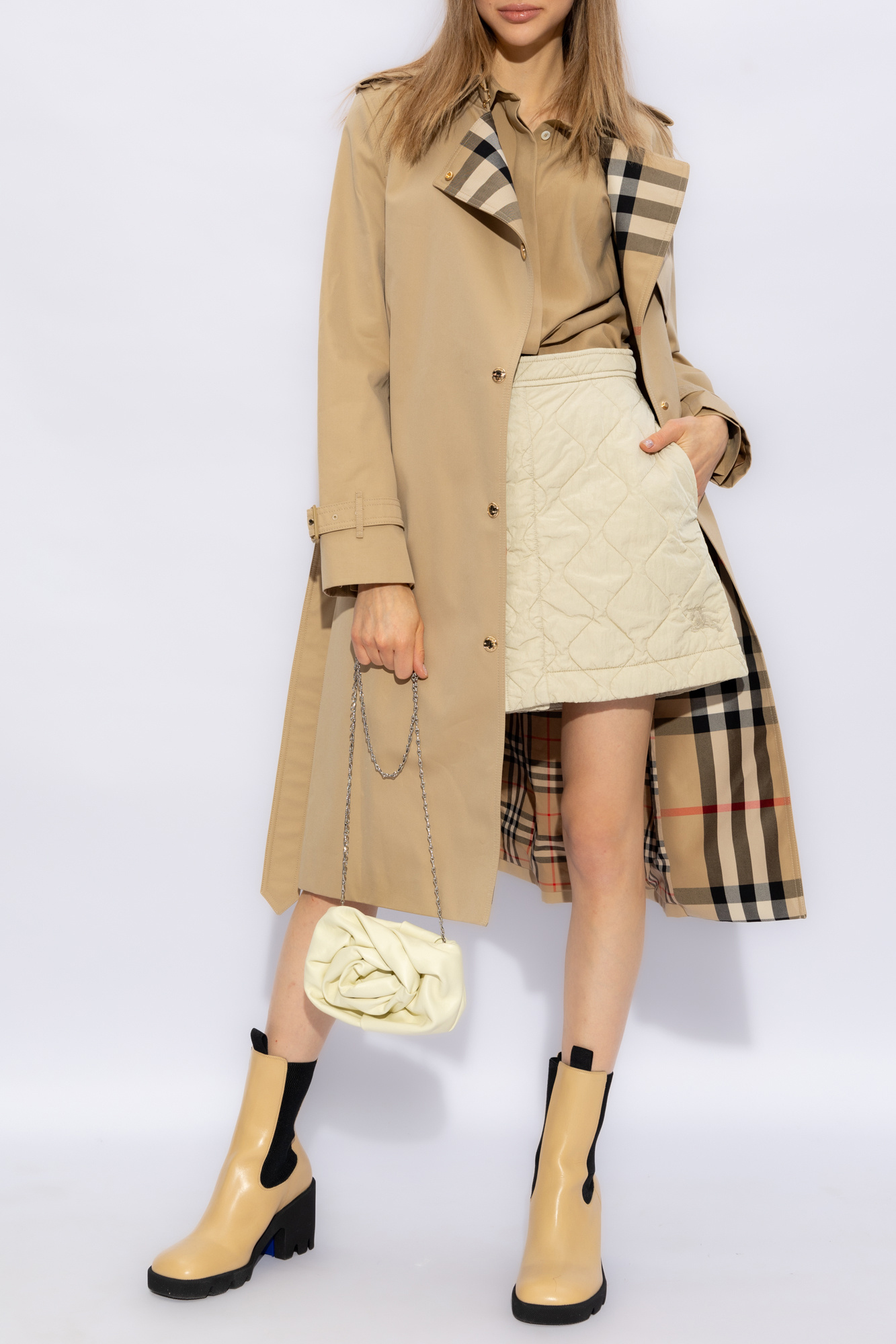 Burberry clearance quilted skirt